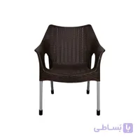 صندلی دسته دار حصیری پایه فلزی ناصر پلاستیک کد 991