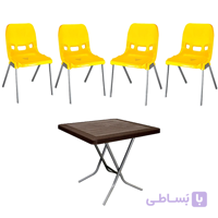 ست میز و صندلی 4 نفره مدل حصیری ناصر 996- 523