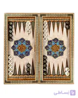 تخته نرد خاتم تذهیب 40 سانتی طرح اقاقیا کد 10447