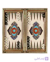 تخته نرد خاتم کاری تمام تذهیب طرح شعاع کد 10440