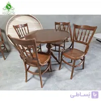 میز و صندلی ناهارخوری چهارنفره مدل لهستانی خراطی