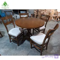میز و صندلی ناهارخوری چهار نفره چوبی مدل نوبل