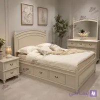 سرویس خواب دو نفره چوبی مدل انجیما