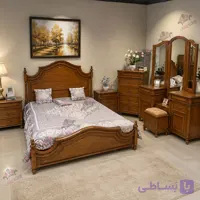 سرویس خواب دو نفره چوبی مدل آرین