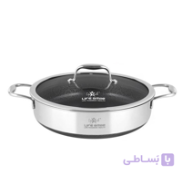 تابه لایف اسمایل تک دودسته سایز 32 استیل کف لیزری