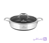 تابه لایف اسمایل تک دودسته سایز 24 استیل کف لیزری
