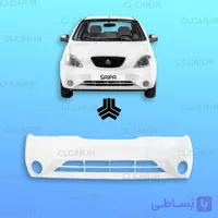 سپر جلو مناسب تیبا 1 آپشنال با رنگ سفید و کیفیت شرکتی کد (SJ-TBA-OP)