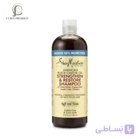 شامپو بازگردانی و بازسازی حالت مو آسیب دیده کرچک شی مویسچر SheaMoisture Jamaican Black Castor Oil Strengthen & Restore Shampoo 586ml
