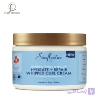 کرم فر کننده آبرسان و ترمیم کننده ماست و عسل شی مویسچر SheaMoisture Hydrate and Repair Moisturizing Curl Cream 326g
