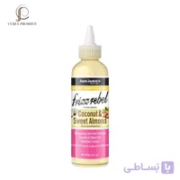 روغن کنترل قوی وز و لطیف کننده موهای فر بادام و نارگیل آنت جکیز Aunt Jackies Curls & Coils Frizz Rebel Coconut & Sweet Almond Natural Growth Oil Blend 118ml