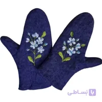 دستکش نمدی جلو بسته طرح یاس