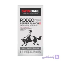 کاندوم بزرگ کننده و تاخیری خاردار سوئیس کر مدل RODEO بسته 12 عددی