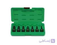 مجموعه جعبه بکس ستاره ای 1/2 مشکی فشارقوی 7 عددی تاپ تول – TOPTUL مدل GDAI0701