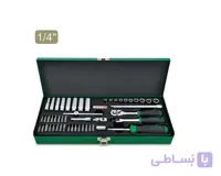 مجموعه 50 پارچه جعبه بکس و بیت درایو 1/4 بلند و کوتاه 6 پر تاپ تول – TOPTUL مدل GCAD5005