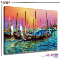 تابلو قایق ها در غروب ونیز  R8811