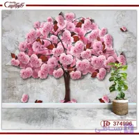 پوستر سه بعدی گل و درخت 374996