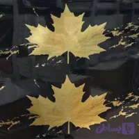 دیوارپوش فوم ماربل طرح برگ طلاکوب کد 05-211 پشت چسبدار ابعاد 60 در 60 سانتیمتر