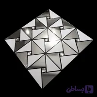 بین کابینتی مثلثی سفید نقره ای آینه ای T364