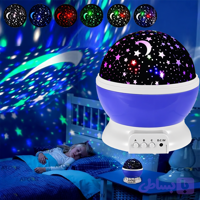 چراغ خواب تابشی ماه و ستاره دوار رنگ بنفش مدل SM03 مناسب اتاق کودک با قابلیت ارسال کادو پیچ
