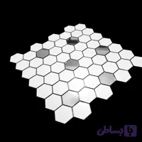 بین کابینتی شش ضلعی سفید دکور نقره ای 567