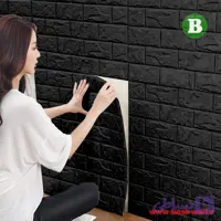 دیوارپوش فومی آجر کلاسیک مشکی ضخامت 6 میلیمتر وارداتی