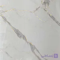 ماربل شیت سفید رگه طوسی طلاکوب کد V1007