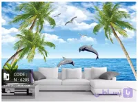پوستر طبیعت طرح دریا و دلفین کد N-6310