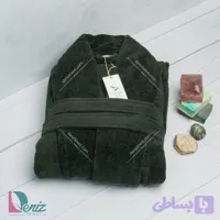 حوله تن پوش بلو طرح ماکرو رنگ یشمی تیره