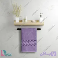 حوله دستی بزرگ طرح آرام رنگ یاسی تیره