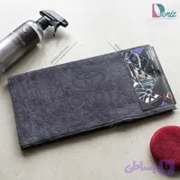 حوله دستی میکروفایبر طرح تویوتا رنگ نوک مدادی