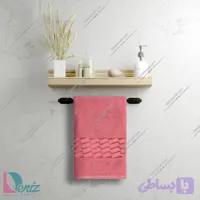 حوله دستی بزرگ طرح آرام رنگ کالباسی تیره