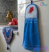 آویز حوله ای آشپزخانه طرح دستکش رنگ آبی