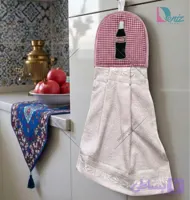 آویز حوله ای آشپزخانه طرح نوشابه رنگ صورتی روشن