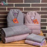حوله ست دو نفره کاریزما رنگ طوسی و کالباسی