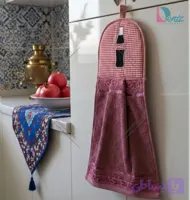 آویز حوله ای آشپزخانه طرح نوشابه رنگ عنابی