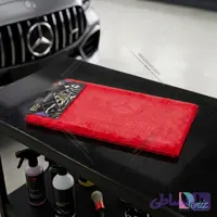 حوله دستی میکروفایبر طرح مرسدس بنز رنگ قرمز