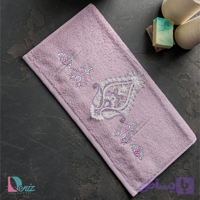 حوله دستی سرمه دوزی داماس رنگ یاسی