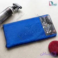 حوله دستی میکروفایبر طرح تویوتا رنگ آبی