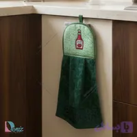 حوله آشپزخانه داماس طرح کچاپ رنگ یشمی