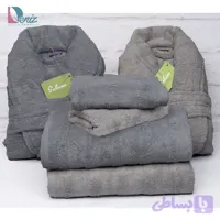 حوله ست دو نفره سالوینو رنگ فیلی و نقرابی تیره