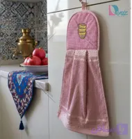 آویز حوله ای آشپزخانه طرح فنجان رنگ کالباسی