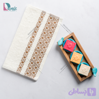 حوله دستی الماس رنگ شیری
