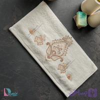 حوله دستی سرمه دوزی داماس رنگ شیری