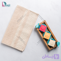 حوله دستی الماس رنگ کرم