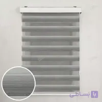 پرده زبرا پلیسه طوسی با لمه نقره ای کد T2117