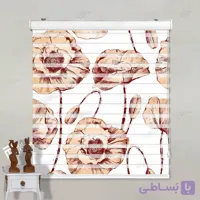 پرده زبرا تصویری طرح گل خشخاش کد pt006