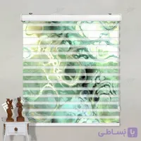 پرده زبرا تصویری طرح انتزاعی سبز و زرد کد pt018