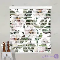 پرده زبرا تصویری طرح گل آبرنگی کد pt022