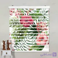 پرده زبرا تصویری طرح گل استوایی کد pt016
