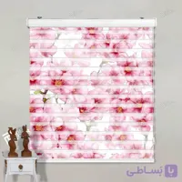 پرده زبرا تصویری طرح شکوفه صورتی کد pt023